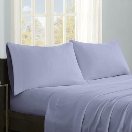 TRUE NORTH BY SLEEP PHILOSOPHY True North Polyester Knitted Micro Fleece Solid Sheet Set, California King, Lavender SHET20-797